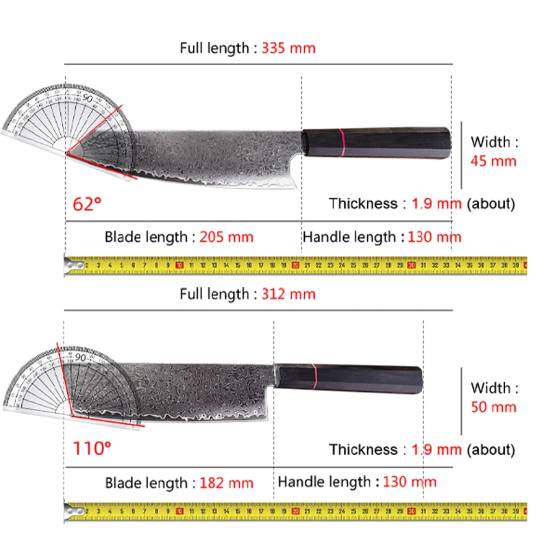 Damascus Steel Kitchen Knife Chef Knife Combination Set Professional VG10 Sharp Japanese Knife Fruit Fish Knife Cooking Tools view 2