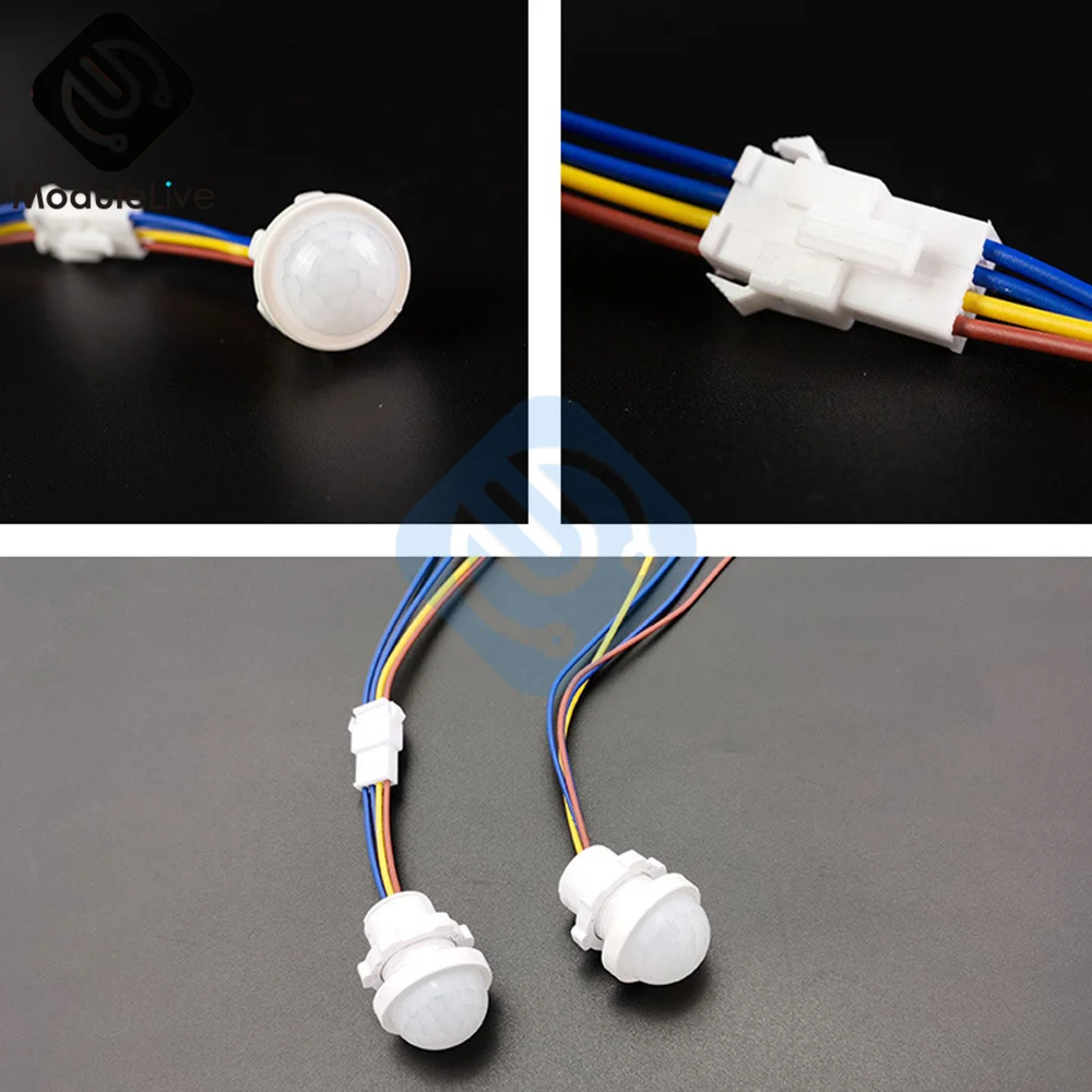 LED PIR Human Body Infrared Detector IR Infrared Motion Sensor Light Switch with Light Control For Home AC 110-240V DC 12V-24V