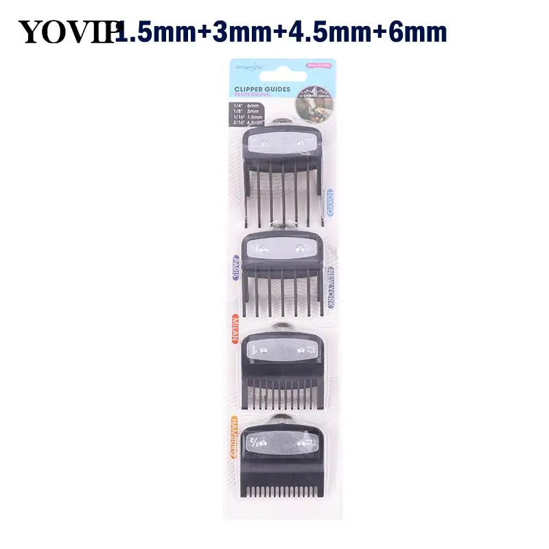 

4Pcs Hair Clipper Limit Comb Guide Attachment Size Barber Replacement 1.5/3/4.5/6mm