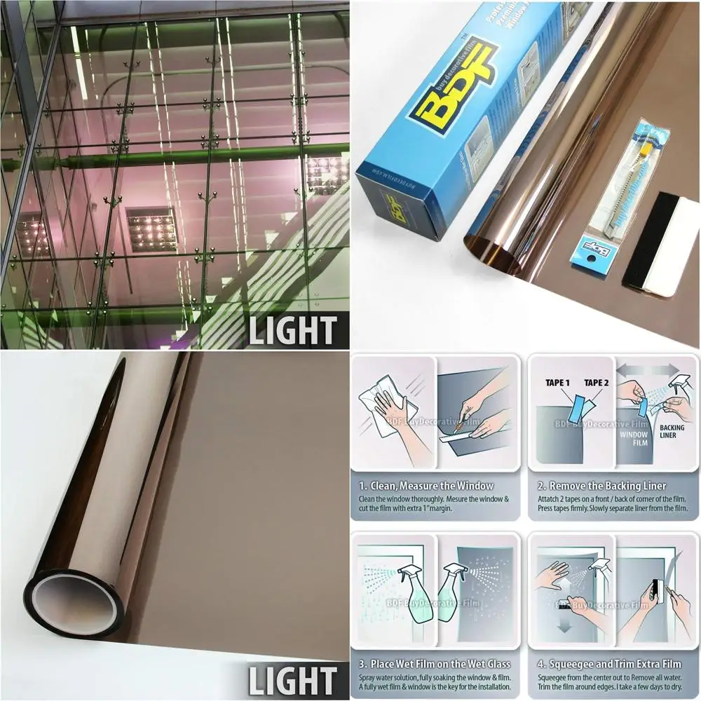 Bronze BRZ50 Heat and Sun Control Window Film, 24 x 24ft