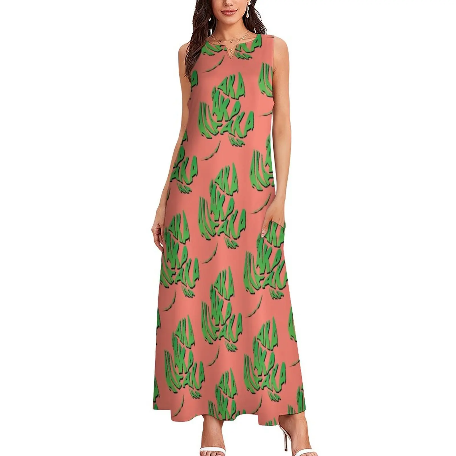 AKA Ivy Leaf Logo Long Dress sexy dress Women long dress for women