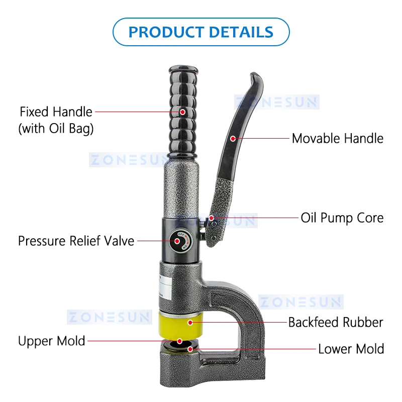 ZONESUN портативный гидравлический штамповочный станок с круглым отверстием для стали и металла 32, открывалка с круглыми отверстиями ZS-SYD