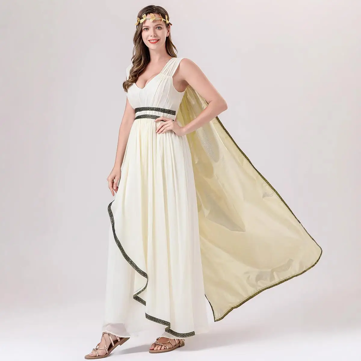 

Костюм для косплея древнего бога на Хэллоуин, длинный, в средневековом римском стиле, для ролевых игр, традиционный женский костюм, сценический наряд