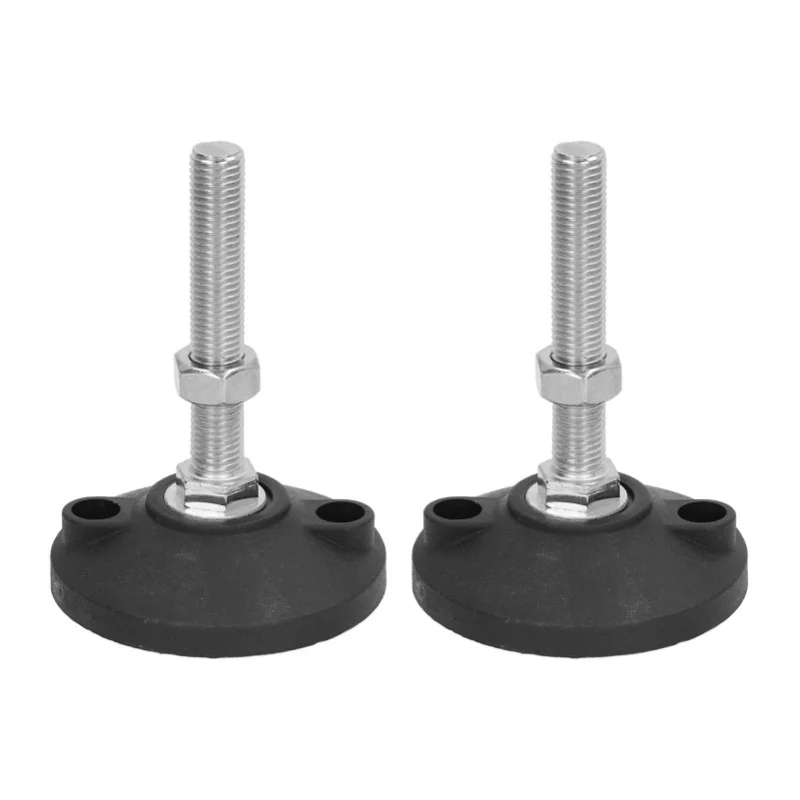 2PCS M16 Thread Furniture Glide Swivel Leveling Mount Adjustable Round Nylon Leveling Feet For Heavy Duty Furniture