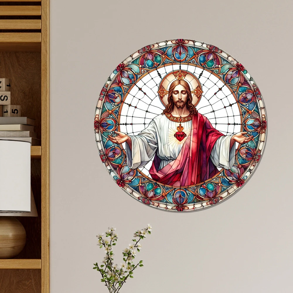 20 cm Jesus gebeizte Fensterbehang Gott gebeizt Acryl Panel Retter Wandkunst