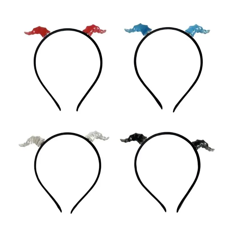 A52E Animal Horn Hairband Devil COSPLAY Halloween Dark Anime Role Playing Props