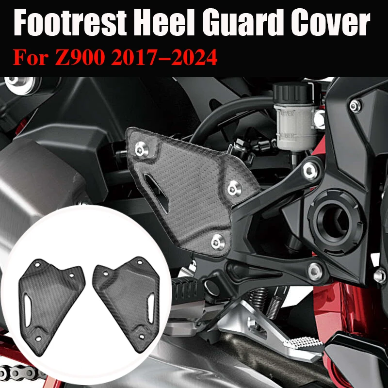 

For KAWASAKI Z900 2017-2023 Z900SE 2017-2024 Carbon Fiber Motorcycle Footrest Heel Guard Cover Foot Rest Protector