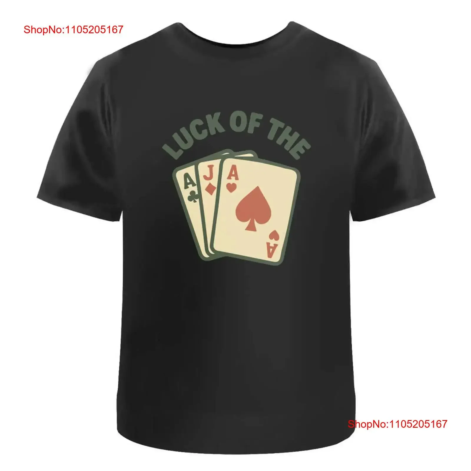 'Luck of the Cards' T Shirt 100 Cotton S XXL TA056200 vintage Washed designer clothes Comfortable Breathable Soft fashion