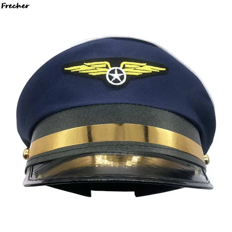 Airplane Uniform Custom Cap Police Sailors Caps Captain Flight Hat Women Men Party Costume Marine Admiral Fancy Dress Hats