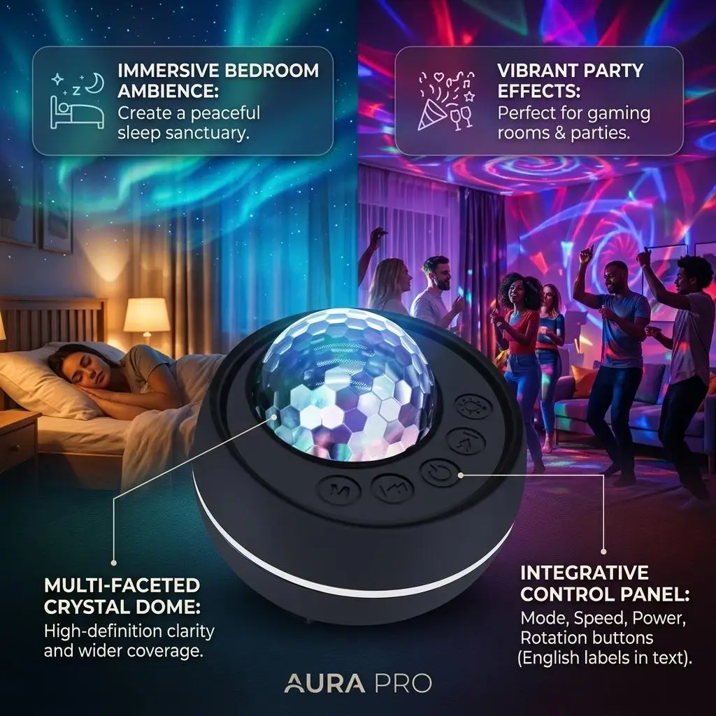 Bathroom Pool Magic Sound Light Bluetooth Speaker Multi Color Dynamic Projection For Bedroom Home Decoration New