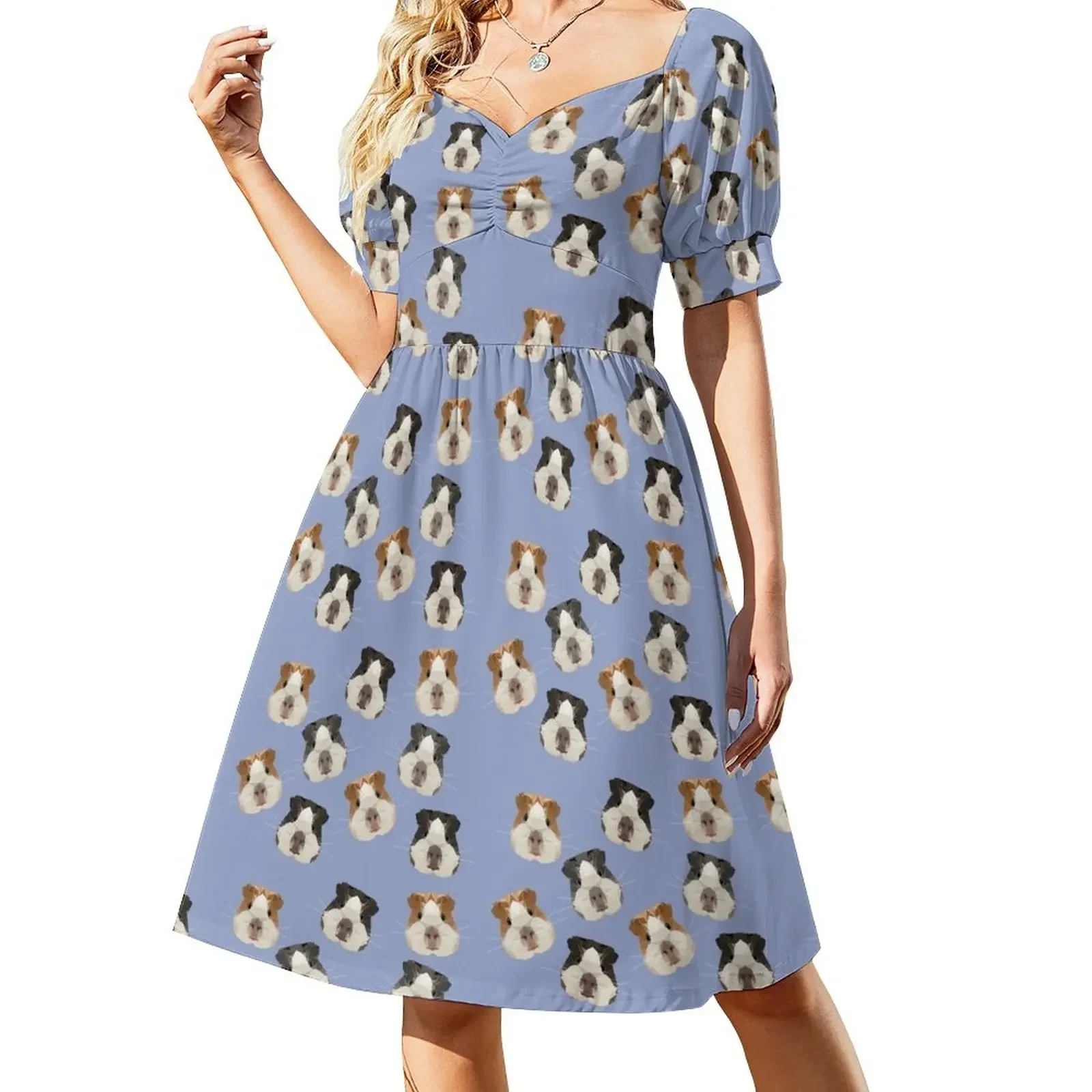 

Guinea Pig Faces Short-Sleeved Dress dresses for women evening dresses luxury 2025