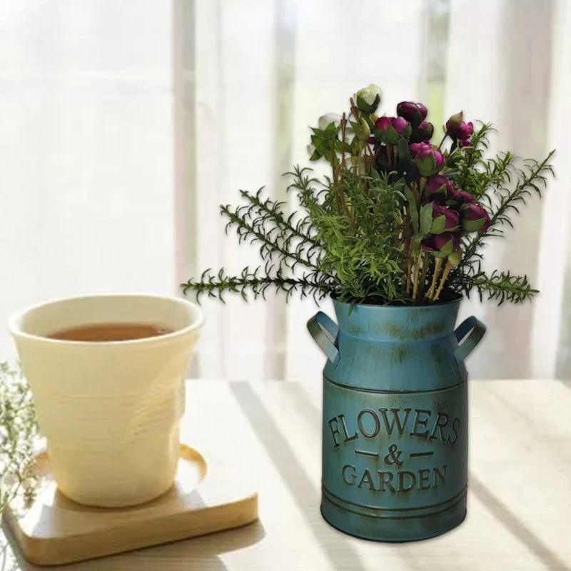 Poitemsic Flower Vase Antique Blue Sculpture Designer Art Vase Drop shipping