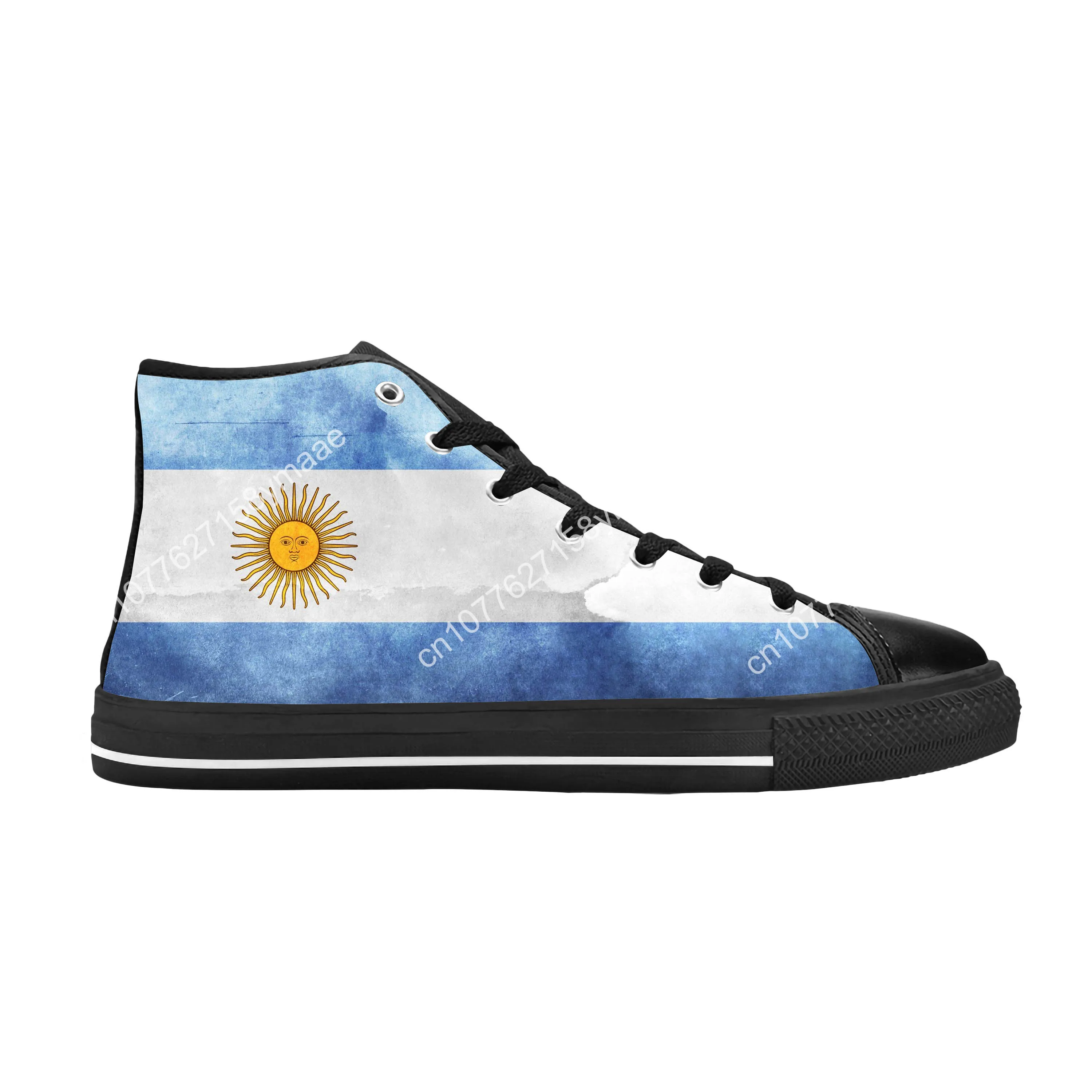 Argentina Flag Argentinian Patriotic Pride Funny Casual Cloth Shoes High Top Comfortable Breathable 3D Print Men Women Sneakers