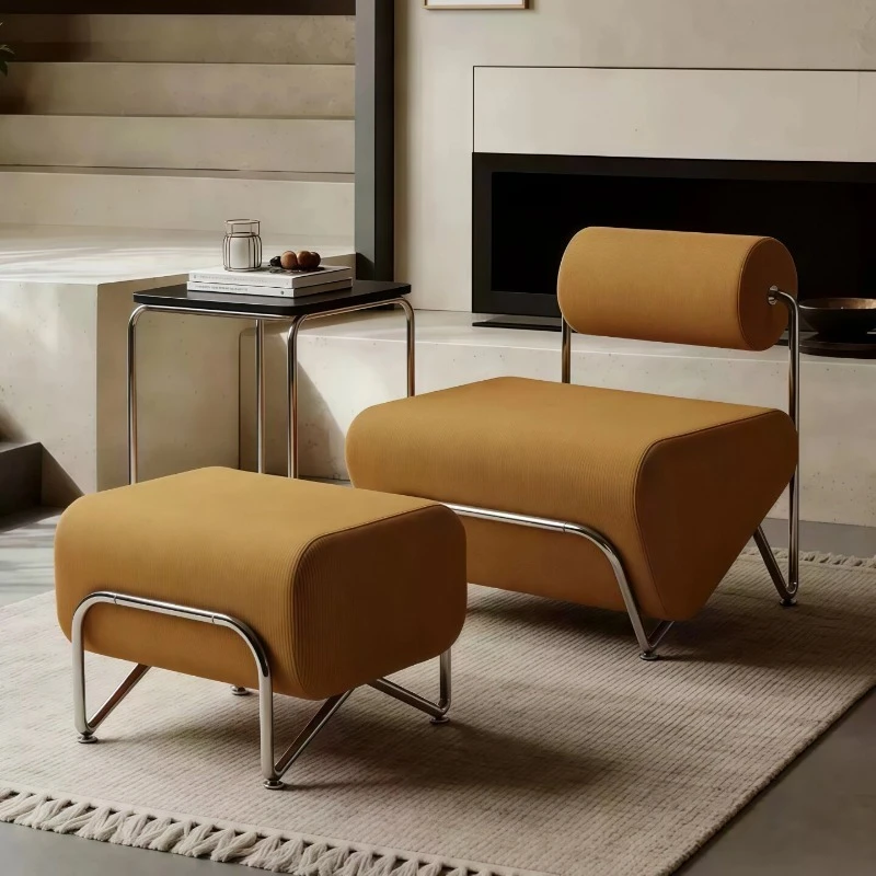 Simple modern corduroy cylindrical backrest casual sofa chair living room