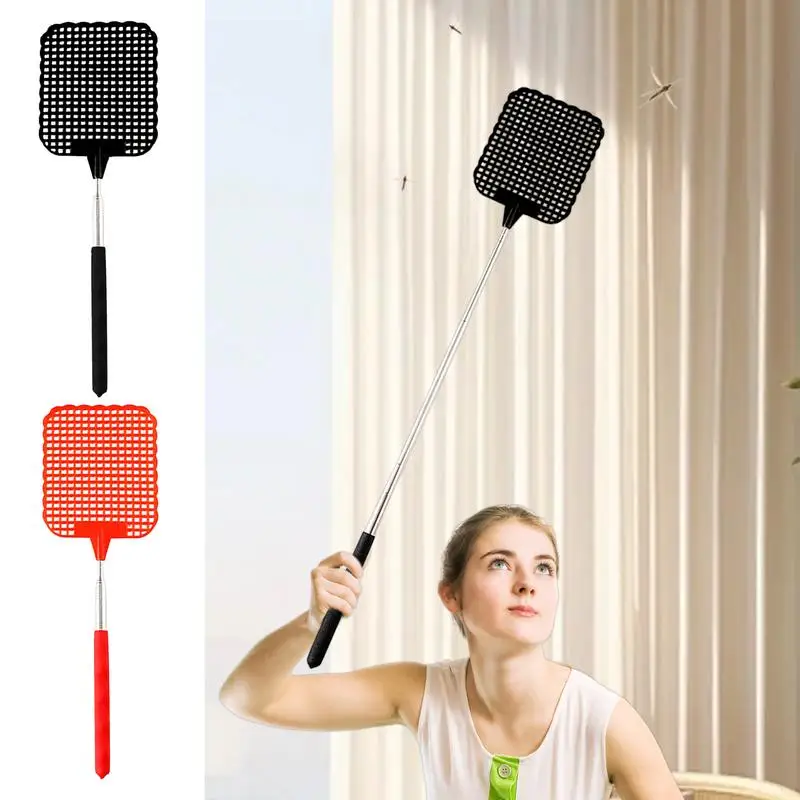 1pcs Retractable Fly Swatter Creative Mosquito Swatter with Extended Handles Heavy Duty handheld fly zapper  Garden Supplies