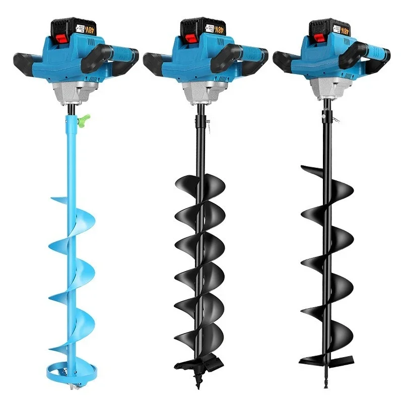 1200W Cordless Lithium Earth Auger 10-20cm Drill Diameter for Garden Farm Outdoor Planting Drilling
