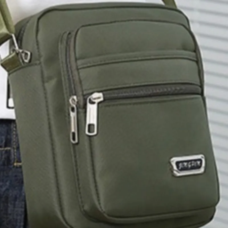 Men's Nylon Shoulder Bag Business Leisure Large Capacity Portable Handbag Multi Layer Waterproof Summer Male's Crossbody Bag