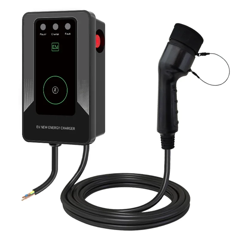 Communication type 2 plug card swiping start black car charger ZR-EUO05 column/wall mounted with indicator light