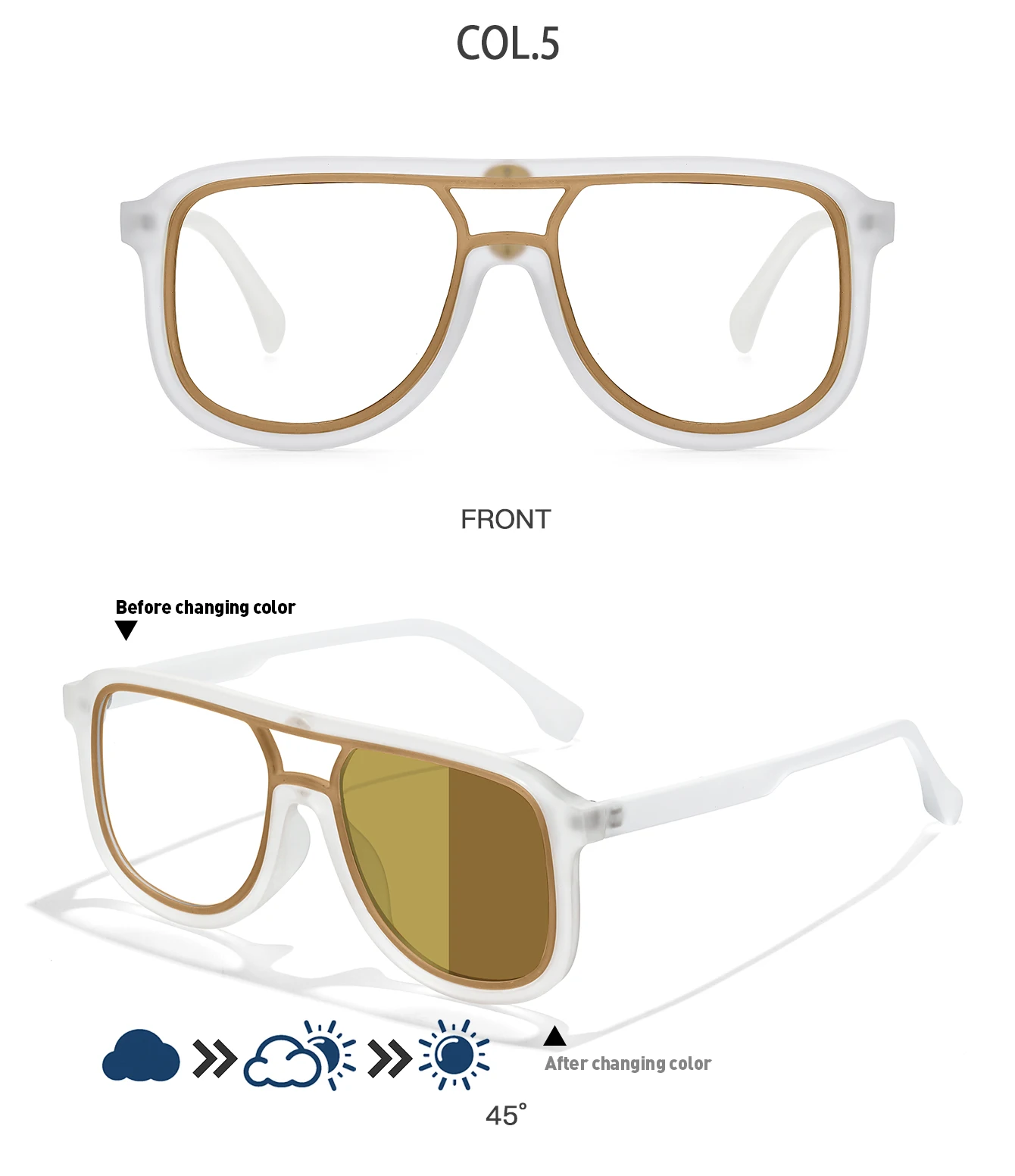 Photochrome Fahrrad-Sonnenbrille für Herren und Damen mit Etui, Outdoor-Sport, Radfahren, Angeln, Wandern, Brille, Unisex, UV400-Brille – Detail 8