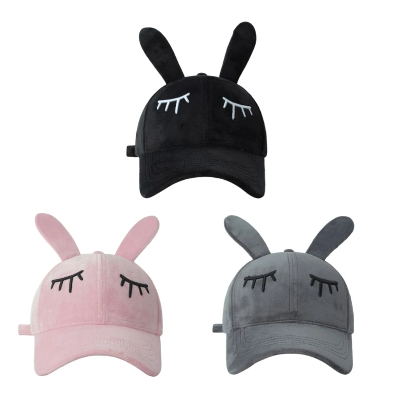 Women Lovely Rabbit Ears Baseball Cap Teen Girls Spring Summer Baseball Hat Outdoor Sports Casual Adjustable Sun Visor Hat