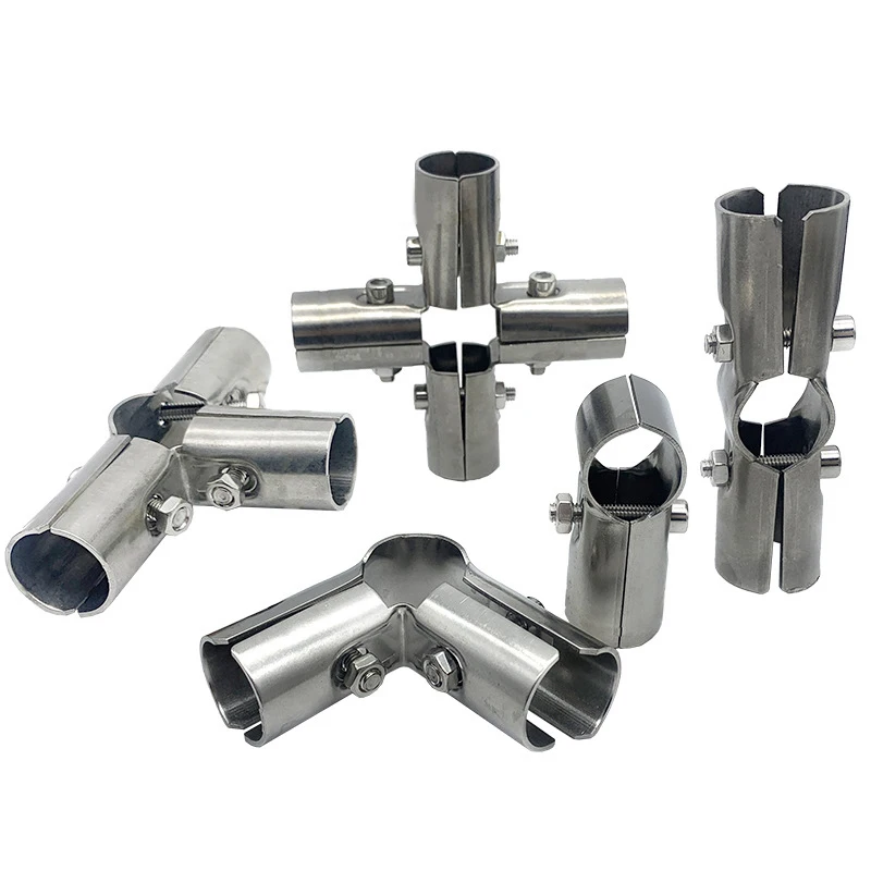 2/3-way Pipe Fittings Elbow Fasteners Stainless Steel Tube Connectors Drying Rack Accessories