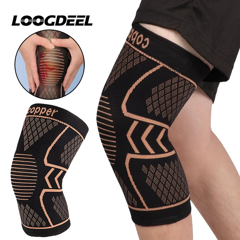 Copper Knee Support Pad Braces for Arthritis Joint Pain Relief Compression Knee Sleeve for Sports Fitness Workout Running