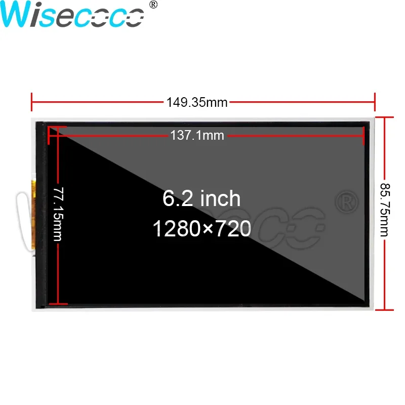 6.2 Inch LCD Display 1280*720 MIPI DSI 4-lane Screen Controller Driver Board For Raspberry PI Wisecoco