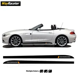 2 Pcs M Performance Styling Car Door Side Skirt Stripes Sticker Vinyl Body Decal For BMW Z4 E85 E86 E89 G29 Accessories