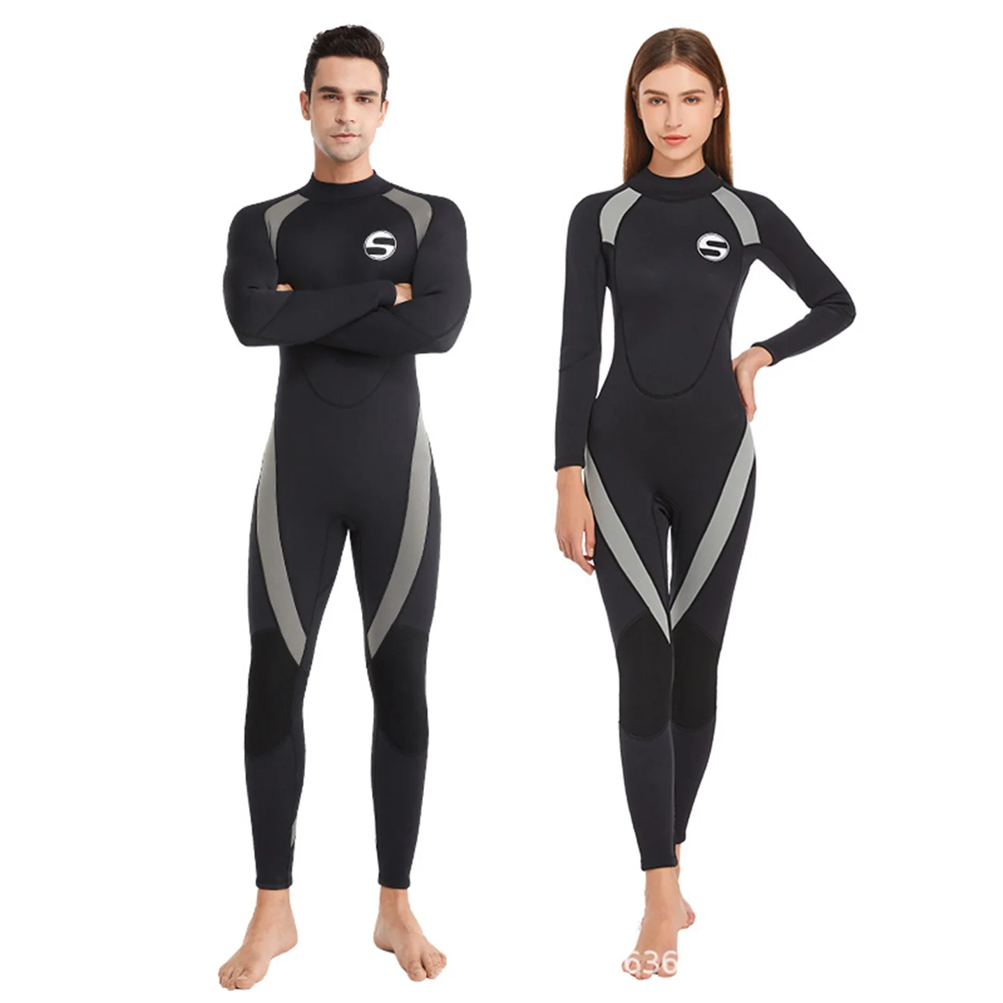 

Men And Women's Long Sleeve 3MM Neoprene Wetsuit One-Piece Scuba Diving Suit For Surfing Snorkeling Winter Thermal Swimsuit