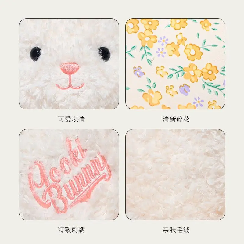 Rabbit Plush Toy Adorable Bunny Stuffed Animal Doll Perfect Holiday Gift for Kids Adults Fluffy Rabbit Toy for Decoration & Play