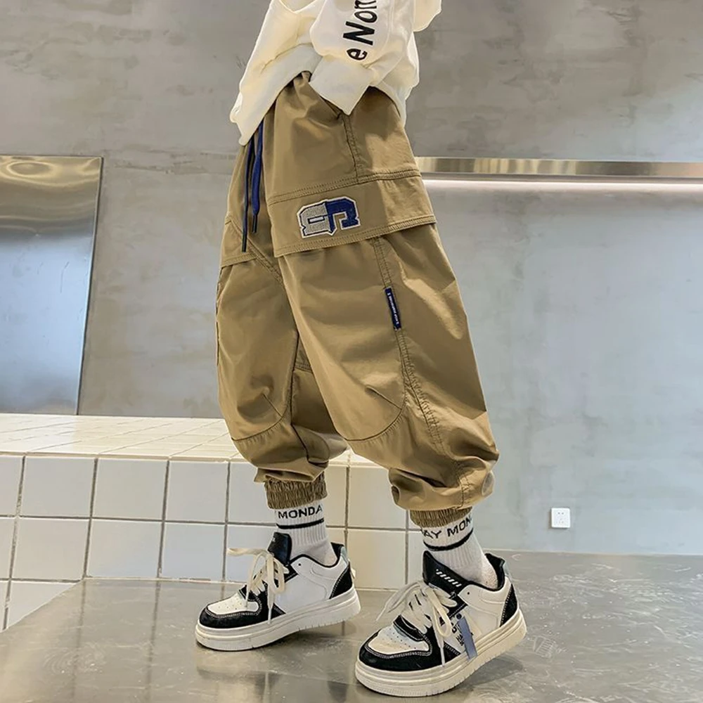 

Spring Autumn Children's Clothing Teen Boys Cargo Pants Children's Casual Pants Sweatpants Boys Fashion Korean Cargo Harem Pants