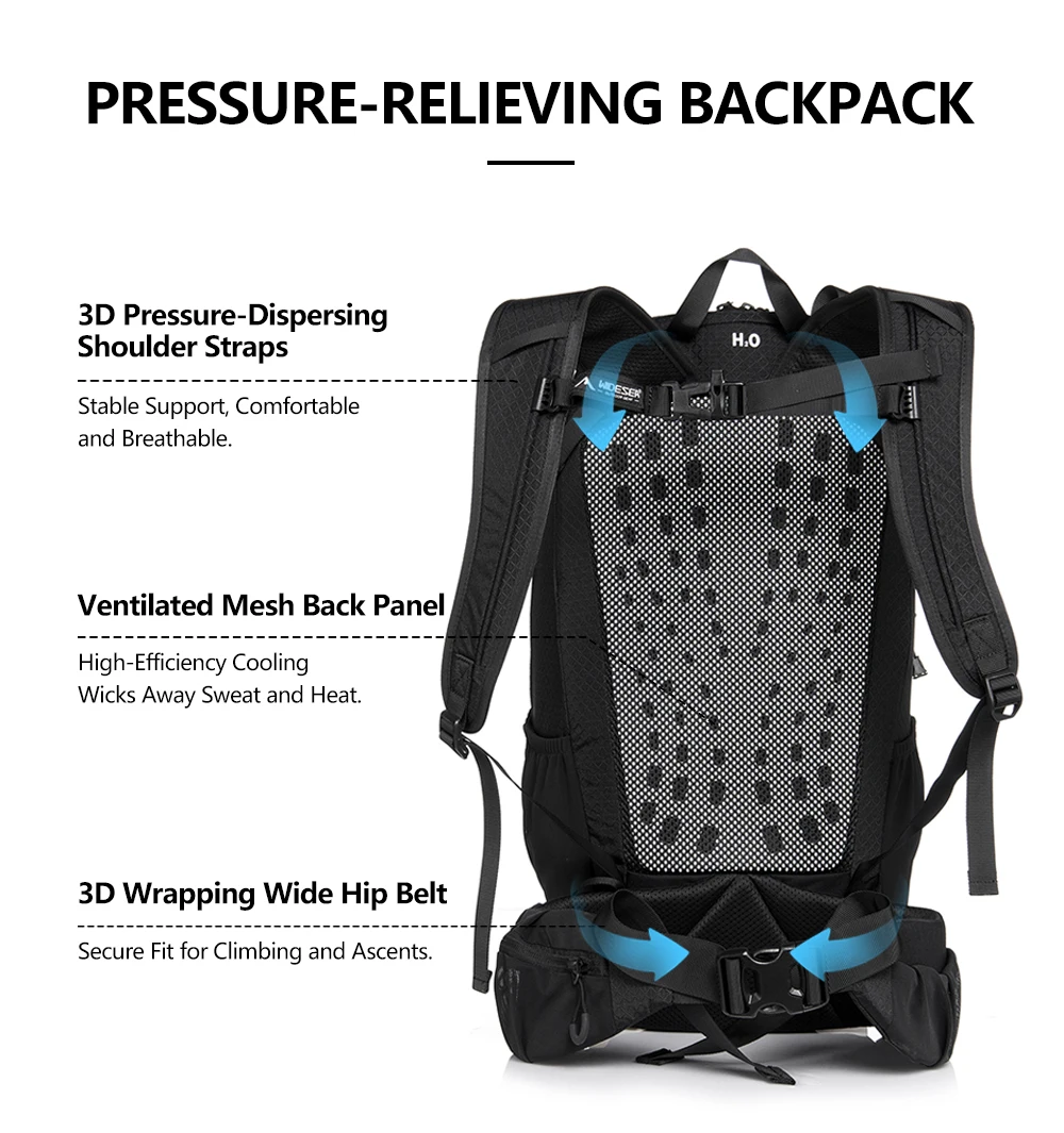 Widesea Camping Klettern Rucksäcke Sport Wasserdichte Umhängetasche Werkzeug Zubehör Reise Rucksack Camping Ausrüstung Liefert – Detail 6