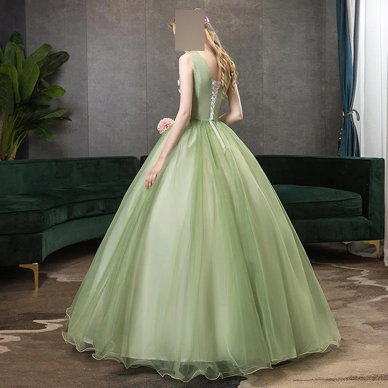 Vestido De baile verde personalizado, vestidos De quinceañera, apliques De tul, vestidos De fiesta De graduación y cumpleaños, Vestido Formal De Noche Abenkleider