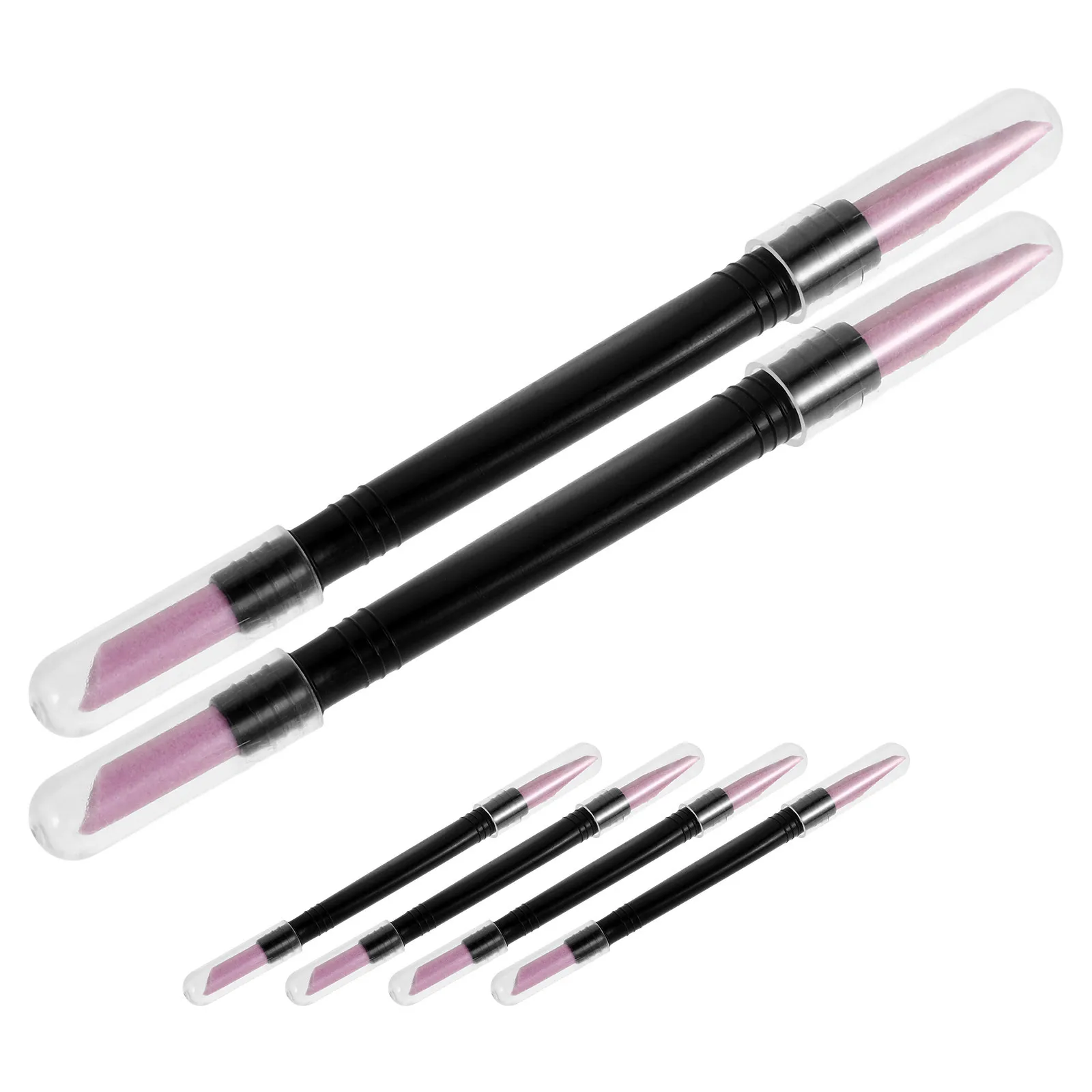 6Pcs Double-Ended Nail Sanding Pen Cuticle Remover Dead Skin Removing Manicure Nail Grinding Polish Tools Multifunctional Pen