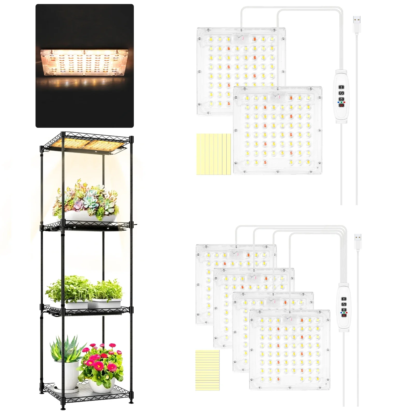 

Светодиодная панель для выращивания растений, ультратонкая, полноспектральная, для гидропоники, для комнатных растений, с таймером, 3-цветная регулировка яркости, водонепроницаемая, для дома и сада