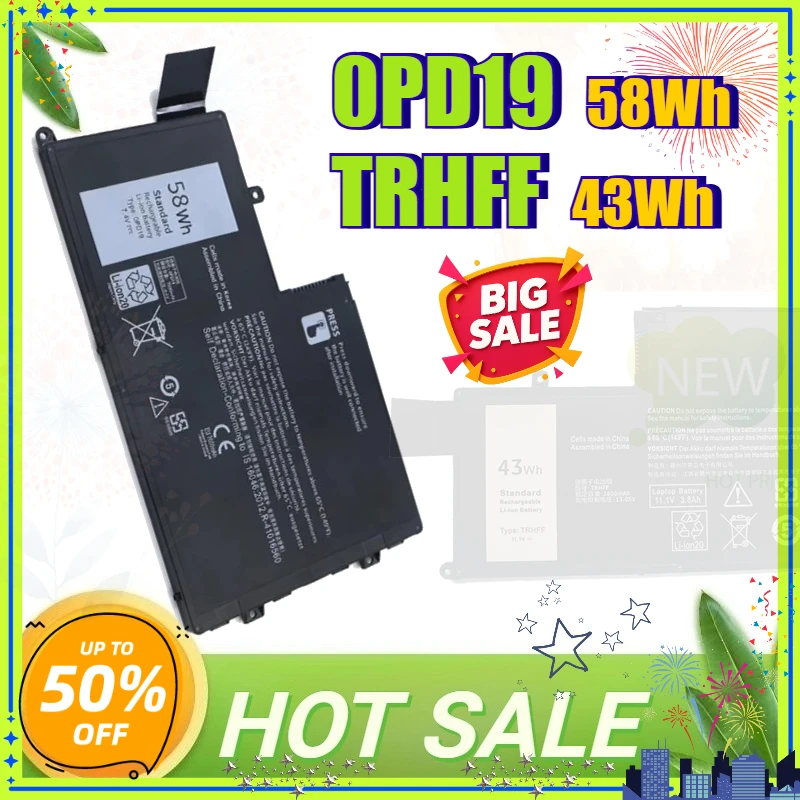 TRHFF 0PD19 Battery for Dell Latitude 3550 3450 Inspiron 5443 5447 5448 5542 5457 5548 5557 5545 5547 1V2F6 P49G P51G P38F P39F