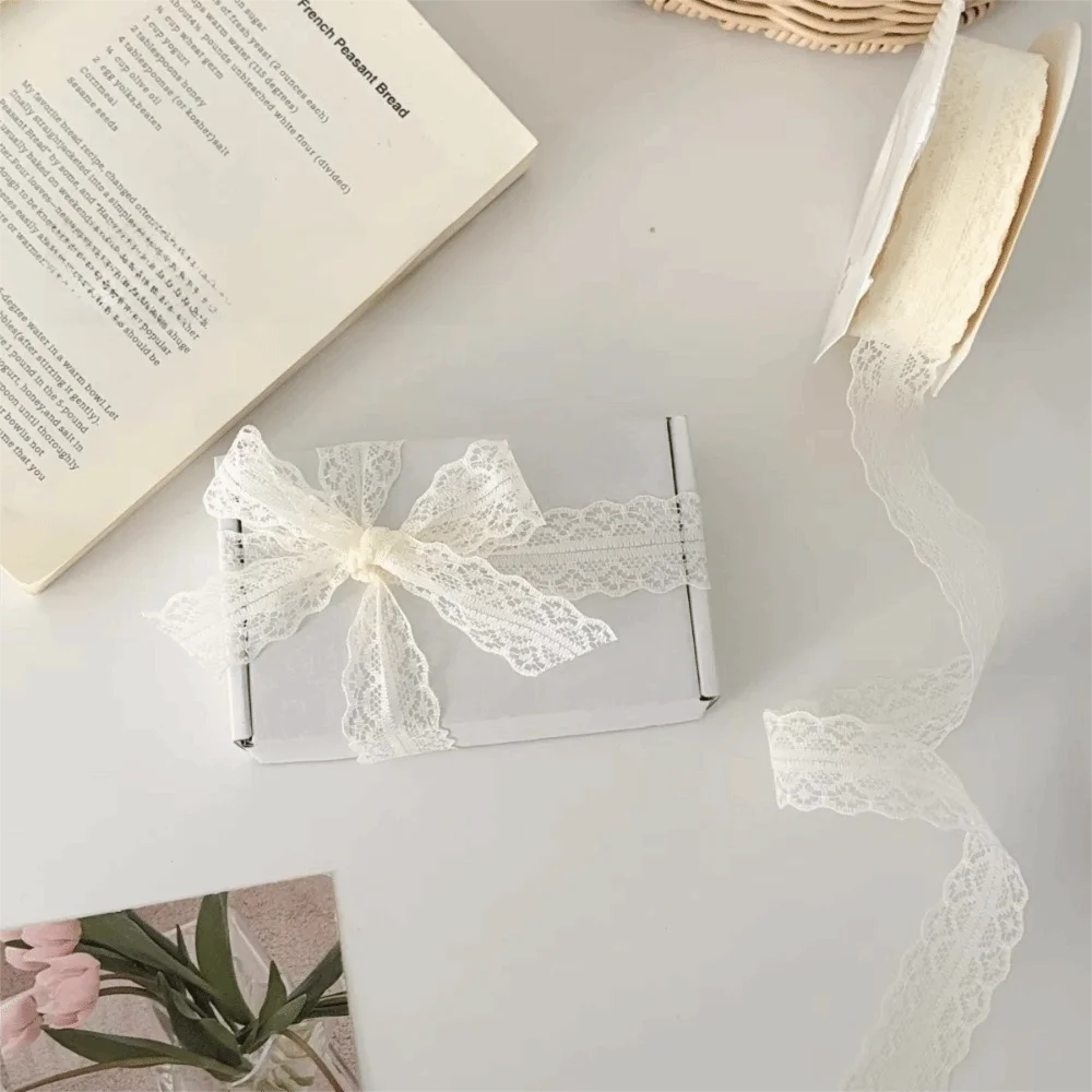New Cut Out Lace Lace Ribbon Soft Texture Embroidered Detail Flower Bow Ribbon Lace Webbing Gift Wrapping