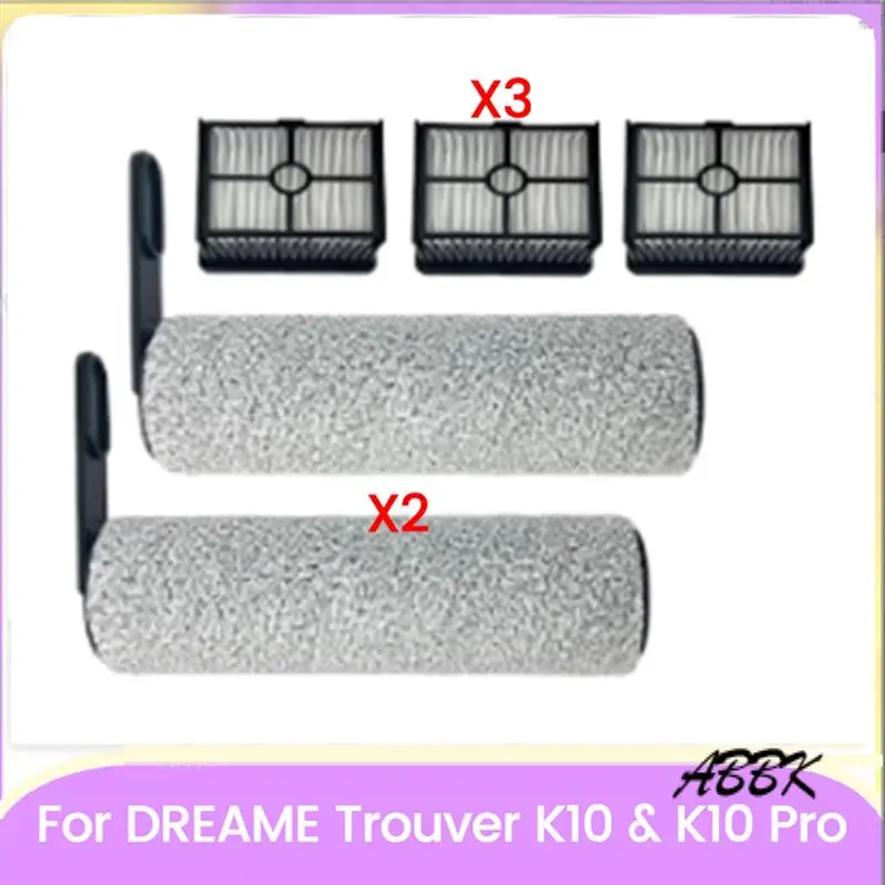 ABBK-5PCS para dreame trouver k10 & k10 pro aspirador de pó acessórios escova rolo & kit filtro melhorar a eficiência limpeza