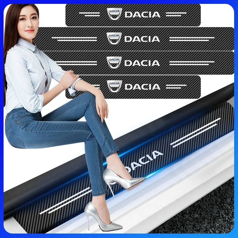 

Car bon Fiber Car Sticker Auto Door Threshold Scratch Waterproof For Dacia Duster Logan Sandero Lodgy Dokker Stepway Mcv Solenza