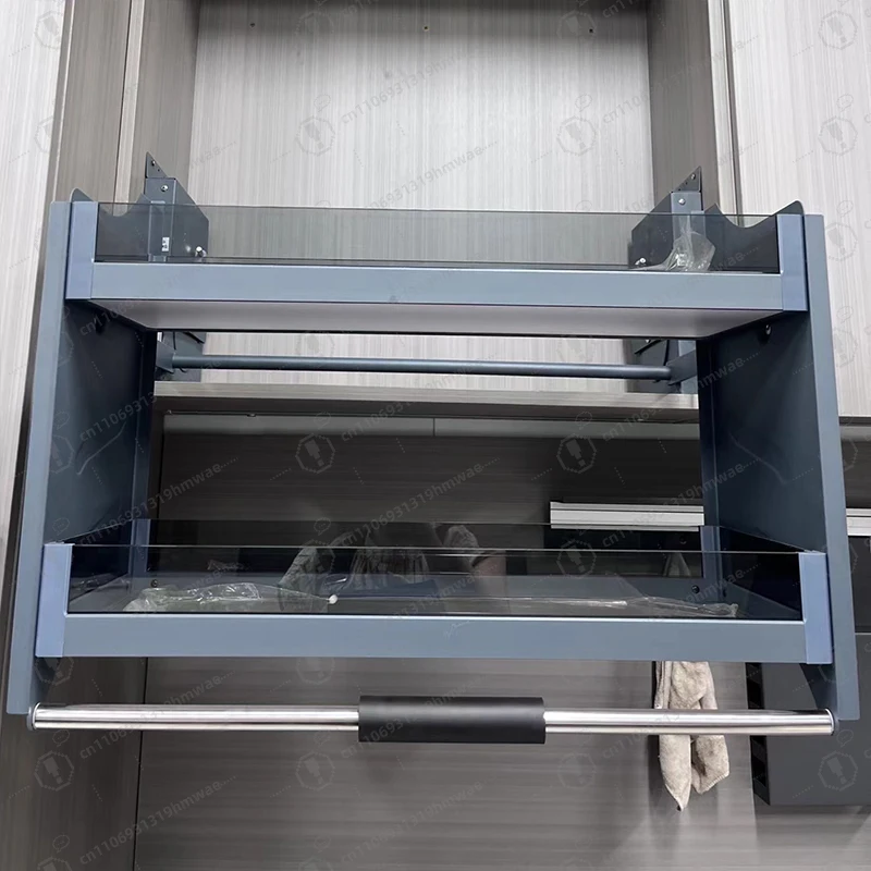 

Kitchen hanging cabinet accessories, movable storage pull rack, kitchen cabinet storage basket storage rack