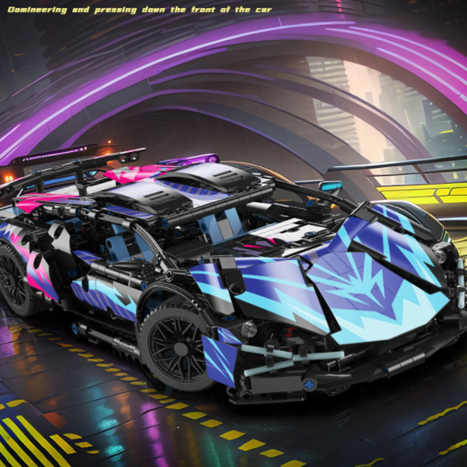 Set di blocchi di costruzione per auto RC Costruzione di auto telecomandata Schema di colori freddi APP programmabile Scala 1:14 per regalo di festa