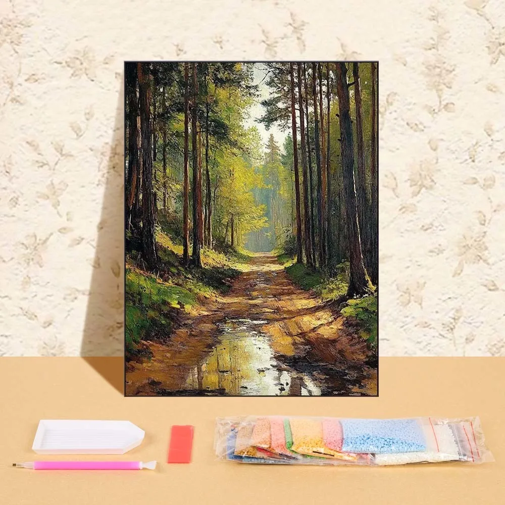 

Forest Landscape Full Round Diamond Painting Embroidery Kit Modern 5D DIY Perfect Gift Home Decoration Handmade DIY Craft