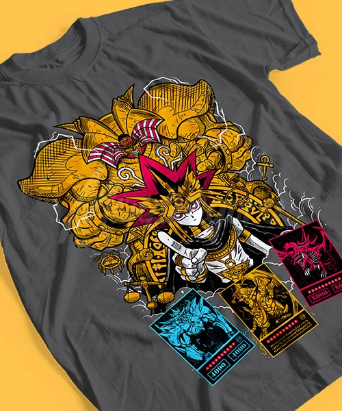 T-shirt For Anime Yu Gi Oh Yugi Muto Faraon Invoca a Exodia