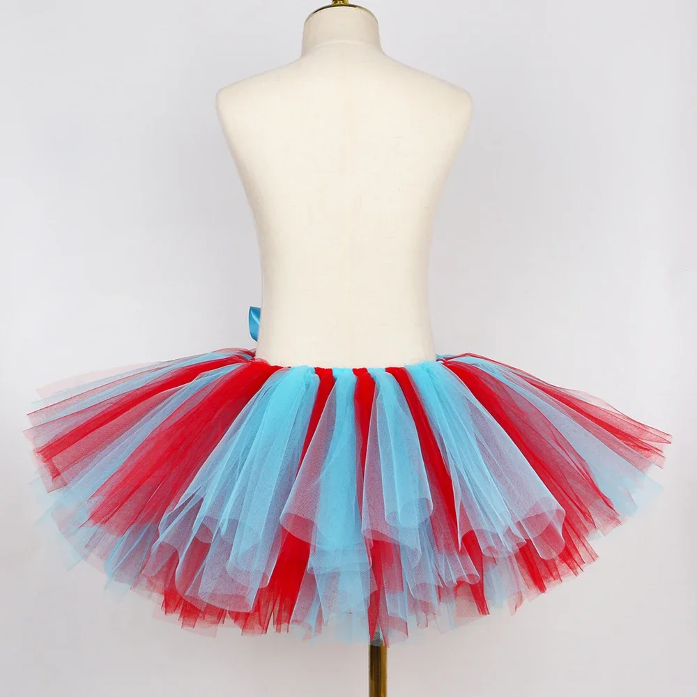 Thing 1 and Thing 2 Tutu Skirt for Birthday Party Cosplay Costume Red Blue Fluffy Mini Tulle Skirts  Princess Tutu view 5