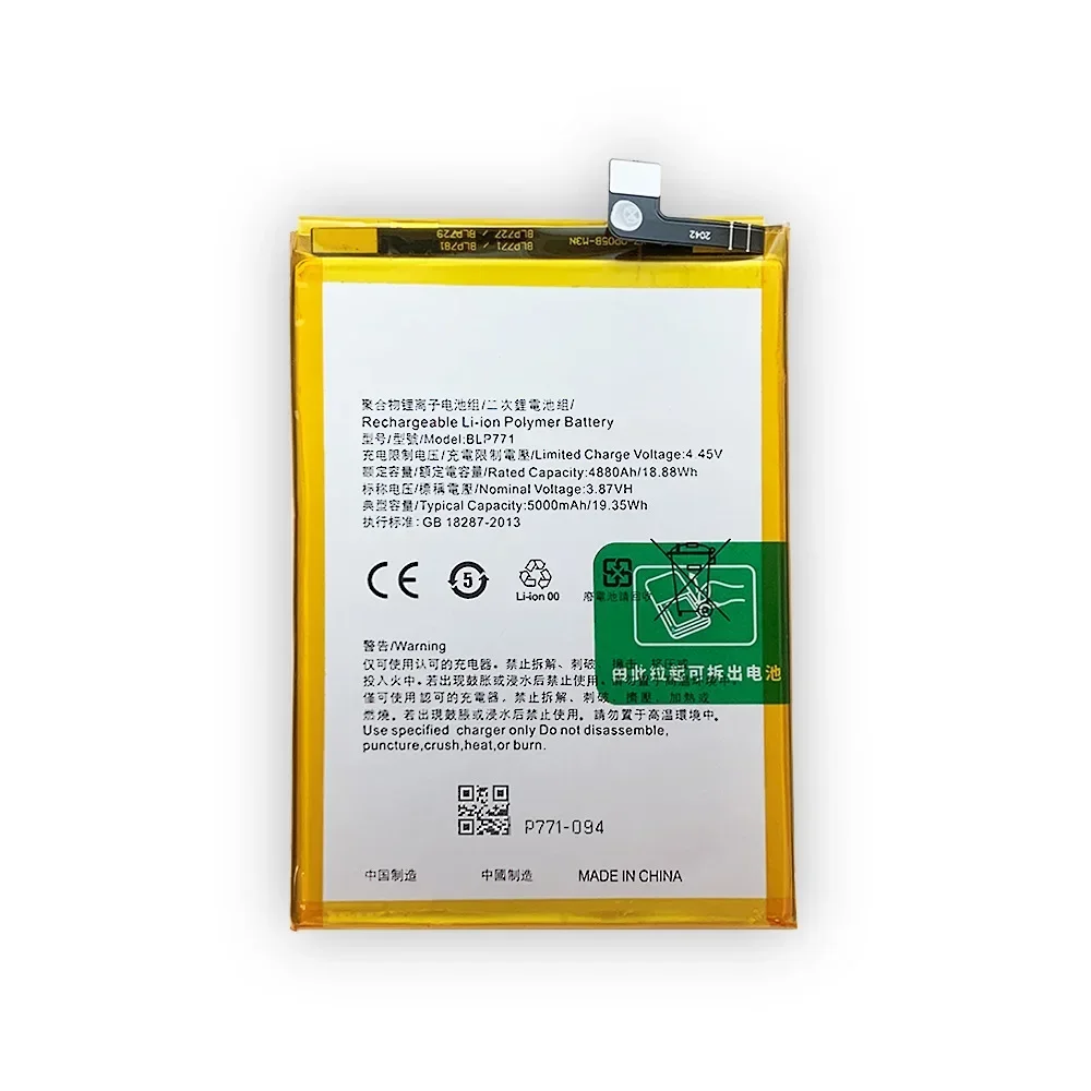 BLP771 5000mAh Replacement Battery for Realme 6i Global C3 Narzo 10 Mobile Phone Batteries + Tools