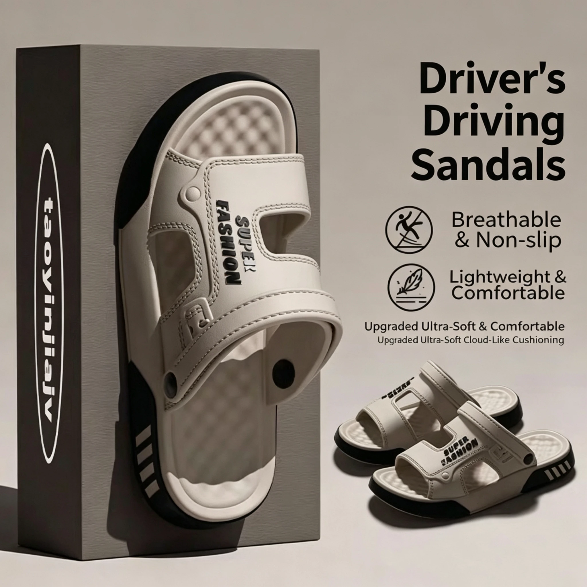 Summer Men’s Sandals EVA Soft-soled Platform Slides Slippers Indoor Outdoor Walking Beach Shoes Flip-Flops Mens Home Shoes