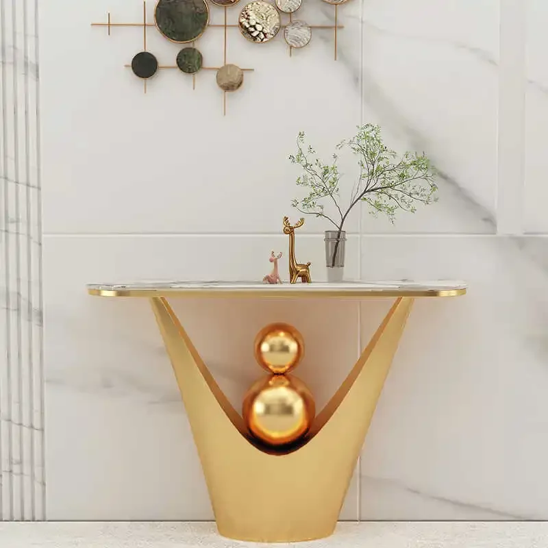 Slate entry corridor end view table cabinet porch table pole storage table designer model