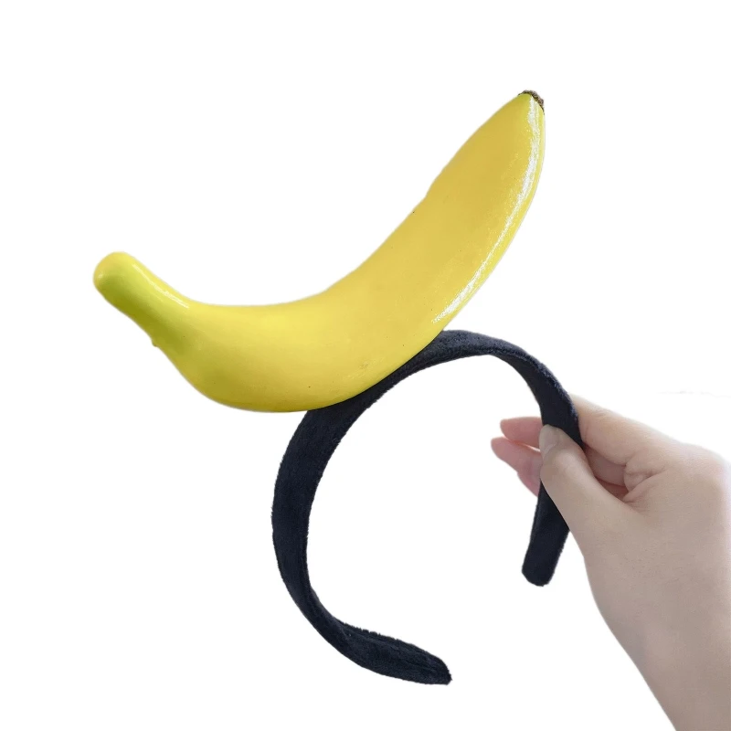 Opaska na włosy z miękkiego pieprzu, śmieszne owoce, obręcz do włosów, Banana, wypchane warzywa, kostium kreskówkowy na imprezę, X4YC