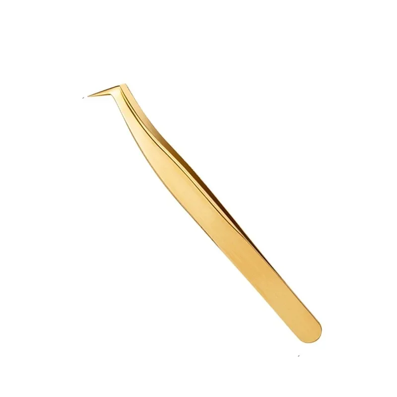 1 stks Gouden Wimper Extension Pincet Rvs 3D Precieze Clip Wimper Pincet Wimper Extension Supplies Pak Gereedschap