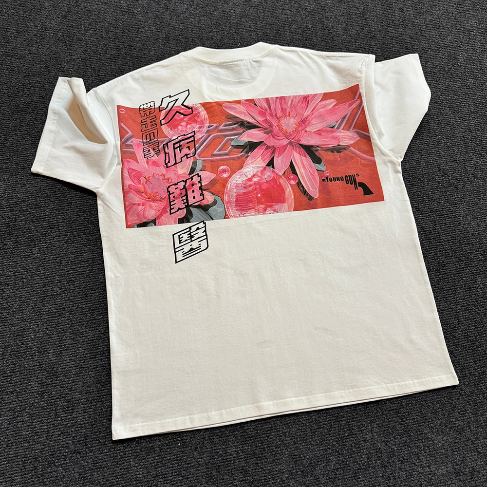 ヴィンテージ風アメリカンレトロ半袖白ダイレクトスプレープリント高級感tシャツカジュアルスタイル2026年春コレクション